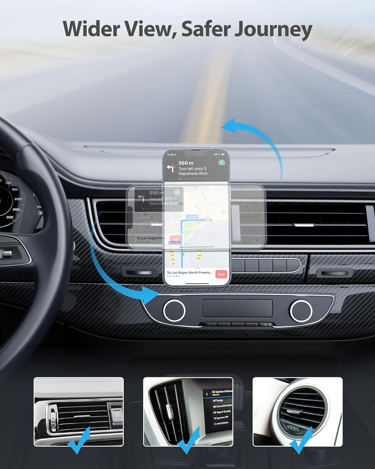 YOSH 2024 Mag-Safe Autohalterung für Lüftungsschlitze, 2er-Pack magnetische Auto-Telefonhalterung mit zusätzlichen Metallringen, superstabile Magnet-Telefonhalterung fürs Auto mit iPhone 15/14/13/12 Samsung Huawei