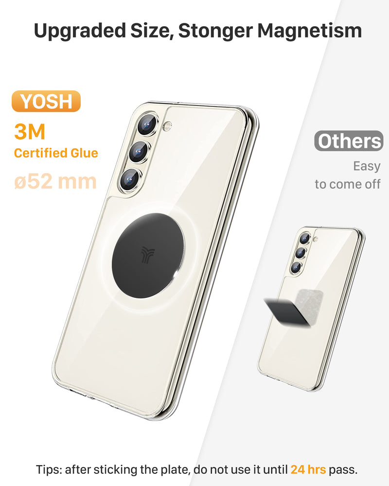 YOSH 2023 Magnetic Car Phone Holder Ventilation Improved Magnetic Mobile Phone Holder with Double Locking Clip for iPhone Samsung Huawei