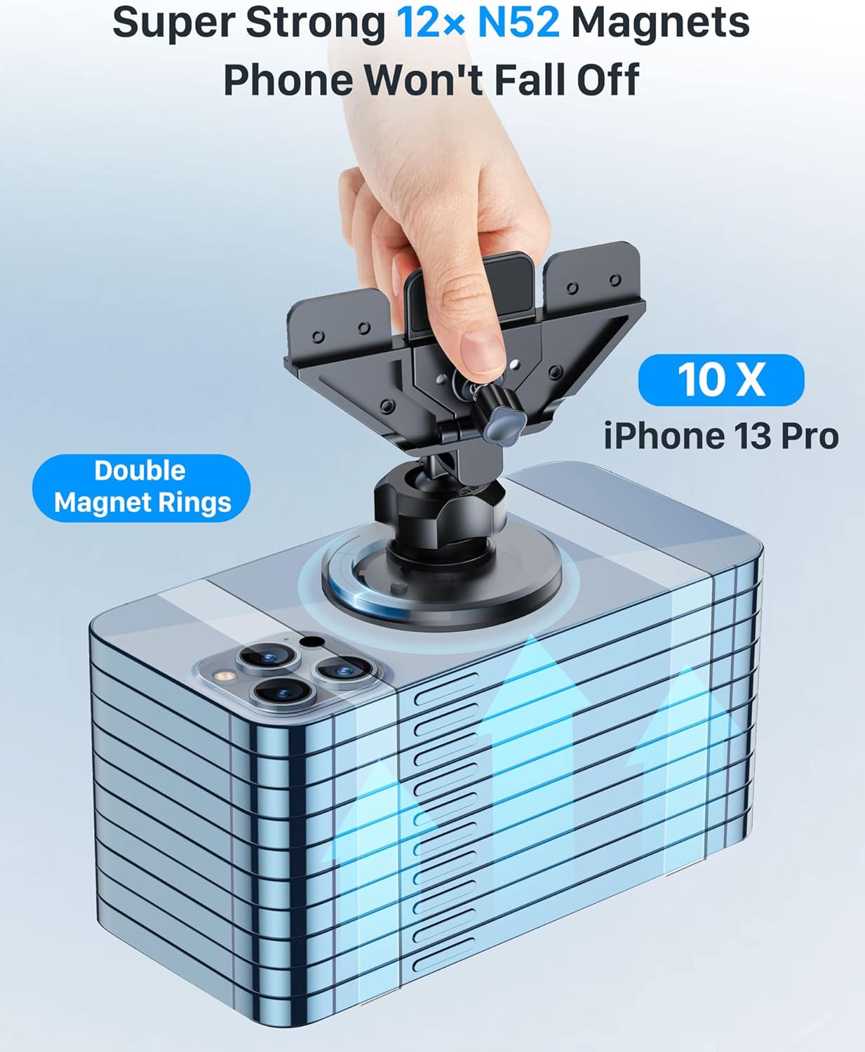 YOSH Mag-Safe Car Mount CD Slot Phone Holder for Car, CD Magnetic Phone Mount, iPhone Cradle Magnet, for iPhone 16/15/14/13/12 Series & MagSafe Case