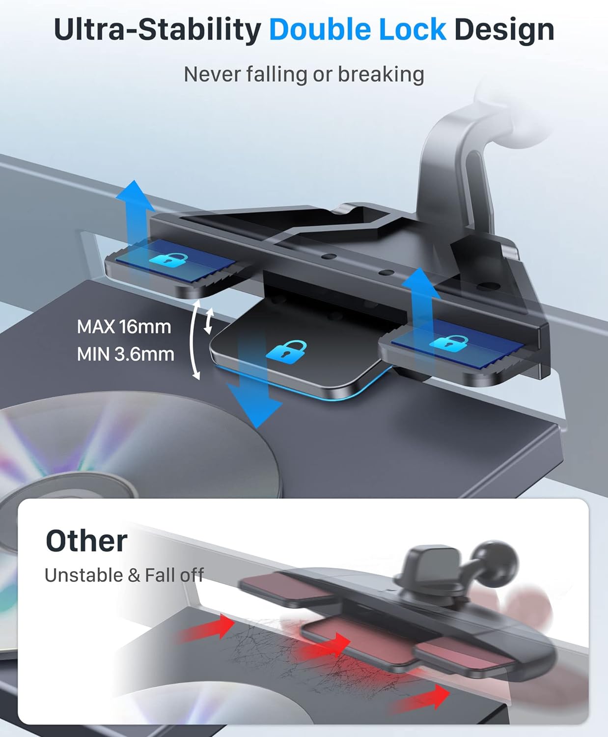YOSH Mag-Safe Car Mount CD Slot Phone Holder for Car, CD Magnetic Phone Mount, iPhone Cradle Magnet, for iPhone 16/15/14/13/12 Series & MagSafe Case