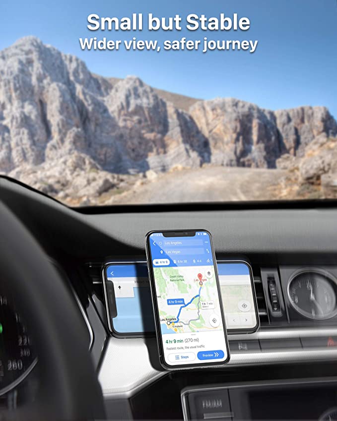 YOSH Auto-Telefonhalterung für Lüftungsschlitze, verbesserte magnetische Telefon-Autohalterung mit stärksten Magneten, superstabile Handyhalterung für die Lüftung im Auto mit 2 Metallplatten, perfekt für iPhone, Samsung, Huawei, Xiaomi