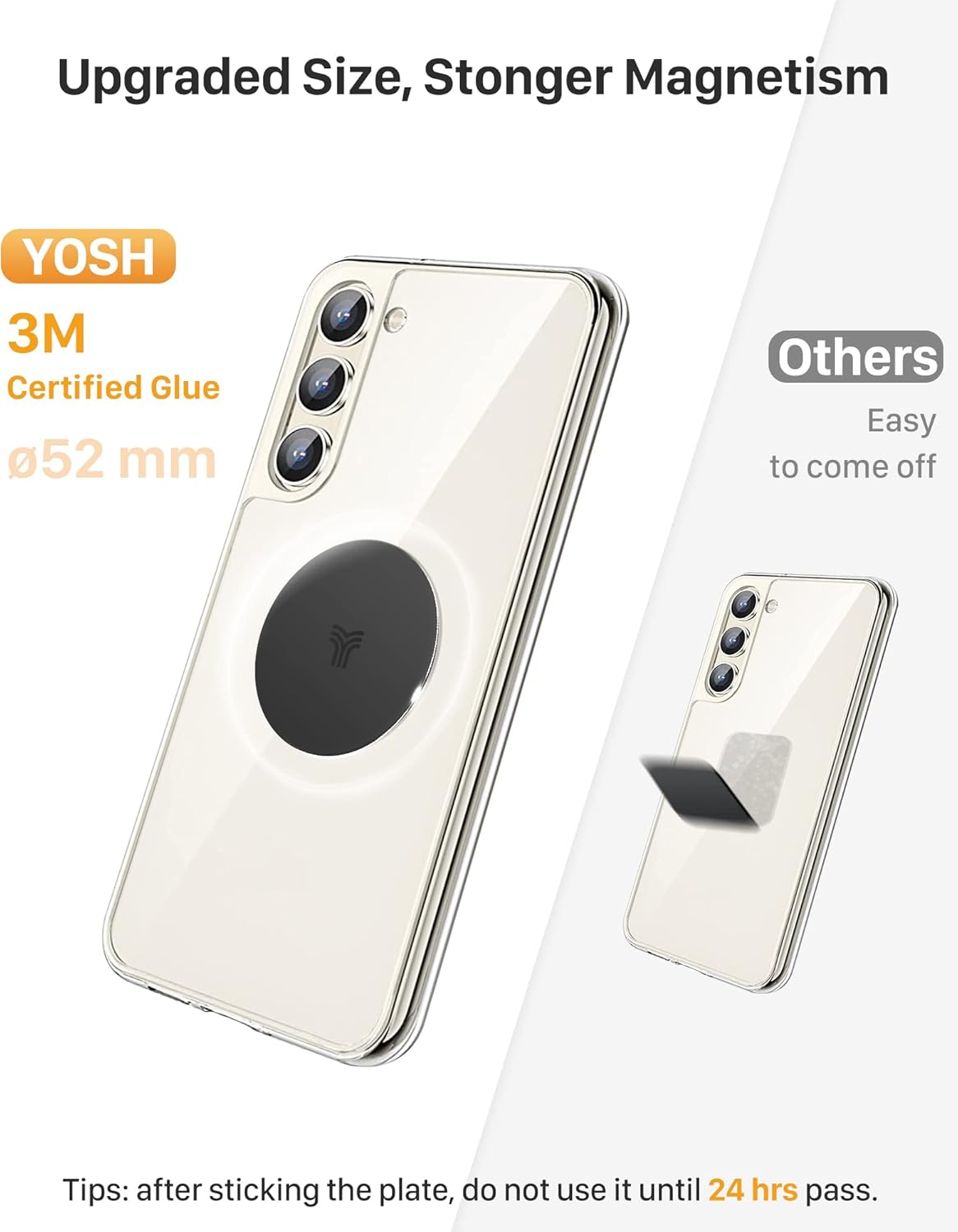 YOSH 2023 Magnetische Autotelefonhalterung, Belüftung Verbesserte magnetische Handyhalterung mit doppeltem Verriegelungsclip für iPhone Samsung Huawei