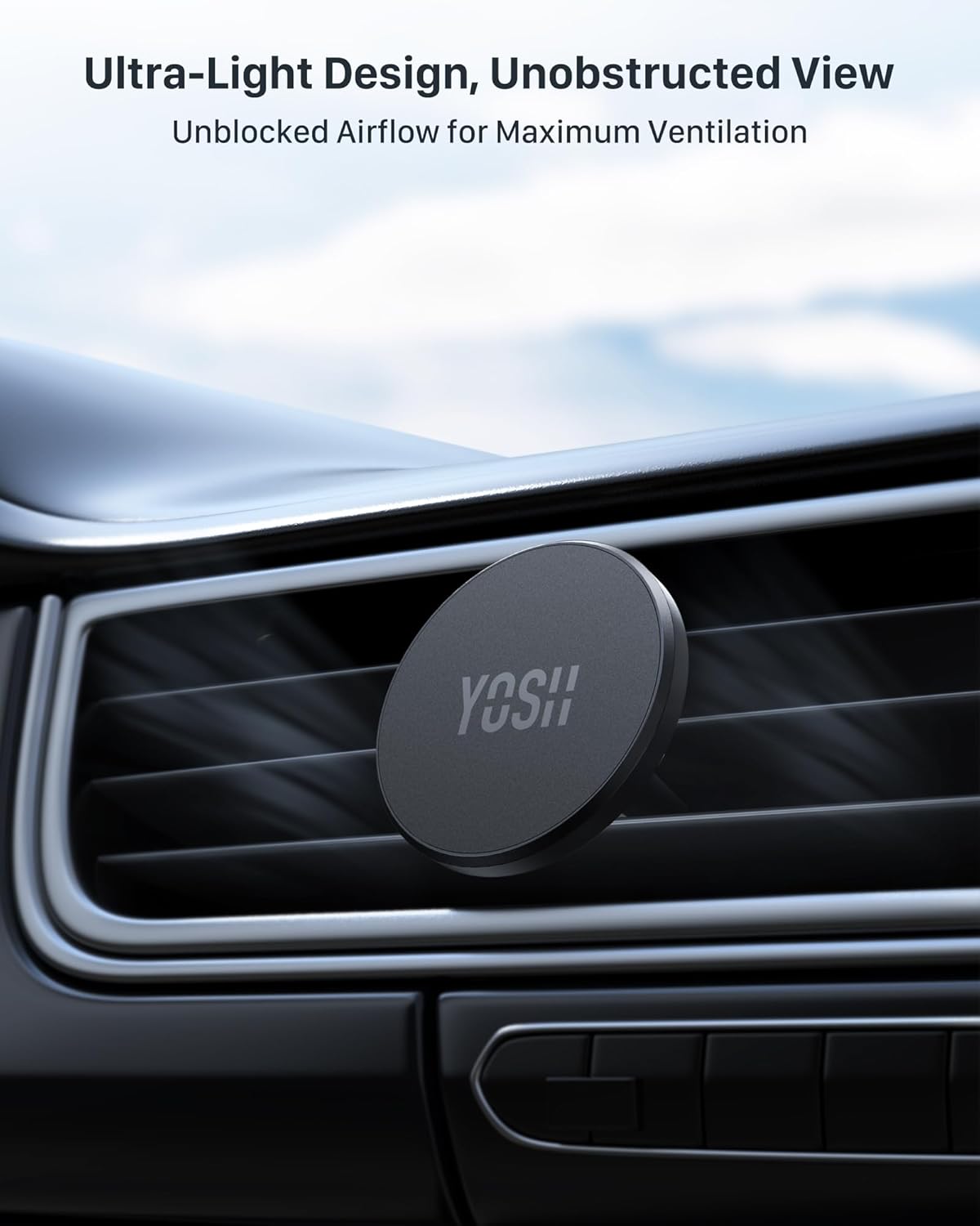 YOSH Mag-Safe Air Vent Autohalterung, magnetische Autotelefonhalterung, magnetische Handyhalterung für Autolüftung, Autohalterung für iPhone 15/14/13/12 Serie & MagSafe Hülle ohne zusätzliche Metallplatten