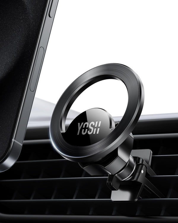 YOSH for MagSafe Car Mount, 2024 Air Vent Magnetic Phone Car Mount with 20 x N55 Magnets & 60g Ultra-Light Design, Super Stable iPhone Car Holder for iPhone 15/14/13/12 Series & Mag-Safe Case