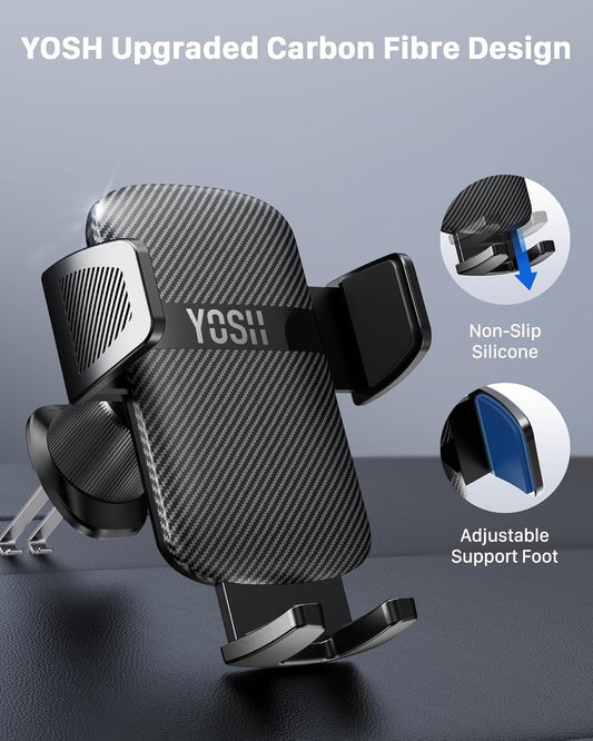 YOSH Car Phone Holder Air Vent, Upgrade 360° Rotation Car Phone Mount with Adjustable Ultra-Stable Clamp, iPhone Holder for iPhone 17 16 15 14 13 12 11 Pro max X Samsung S24 S23 etc
