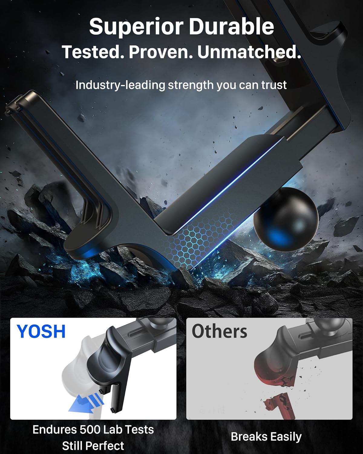 YOSH Mercedes Phone Holder for Mercedes Benz A/C Class A180/200 C180/200/260/300, GLB/GLC, Audi A1, Reinforced Car Phone Holder Spring Clip for Round Air Vent, Circular Vent Cradle for iPhone Samsung