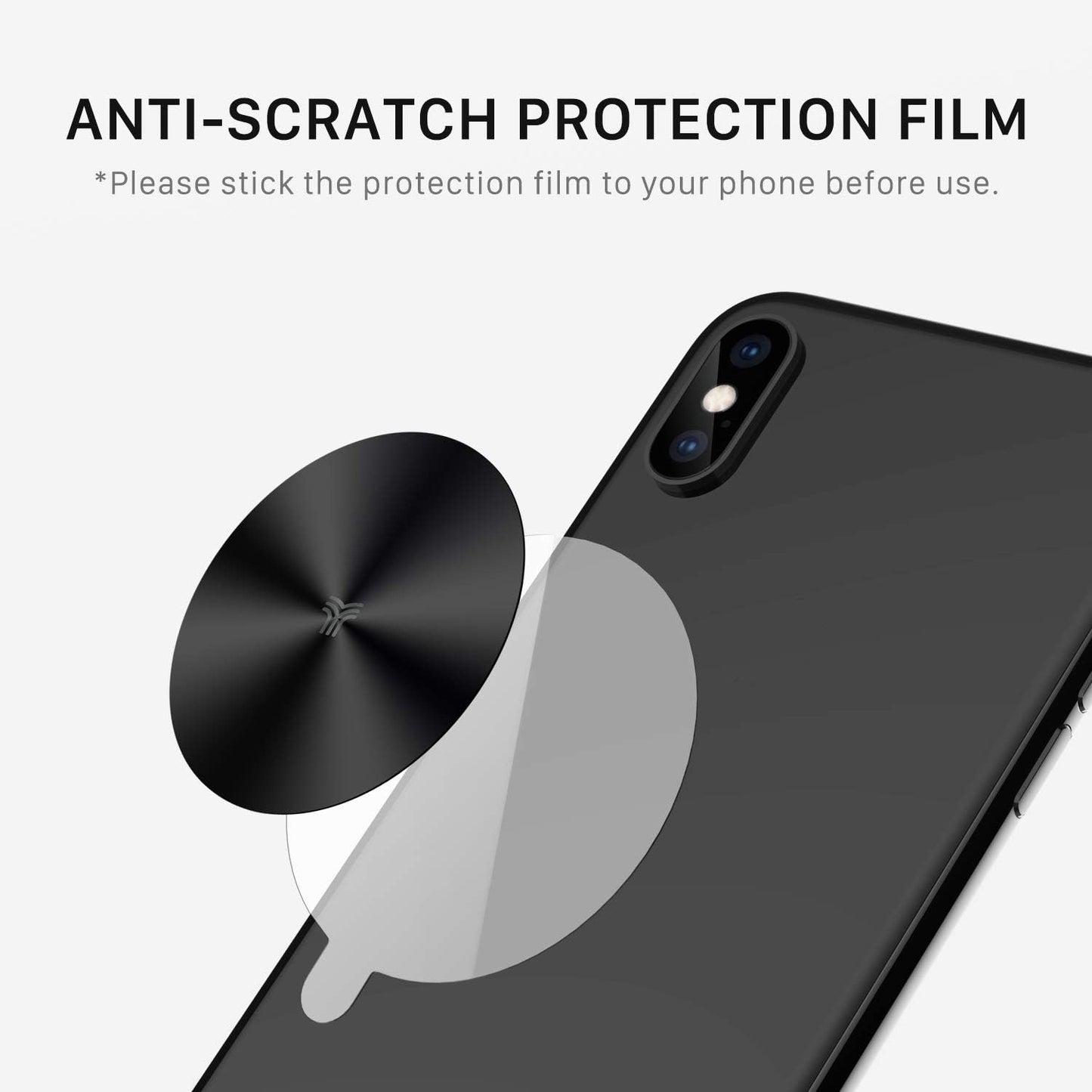 YOSH Ersatz-Montageplatten-Kits für dünne Metallplatten mit starkem Klebstoff für magnetische Telefon-Autohalterung, Telefonmagnetaufkleber, kompatible magnetische Telefon-Autohalterung, 4er-Pack, rund, schwarz.