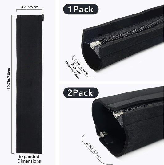 YOSH Cable Tidy Wire Sleeves with Zippers, 2m Cable Management Sleeves Under Desk Cord Organizer for PC/TV USB Cable Power Cord Audio Video Cable at Home/in Office Prevent Cat-Chewing-50cm 4pcs Black