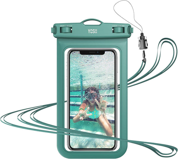 YOSH Waterproof Phone Case, Underwater Waterproof Phone Pouch for Swimming Beach Fishing Dustproof, Suitable for iPhone 15 14 13 12 11 pro XS XR 8, SAMSUNG S23 S22 S21 S20 A50, HUAWEI P50 up to 6.8”