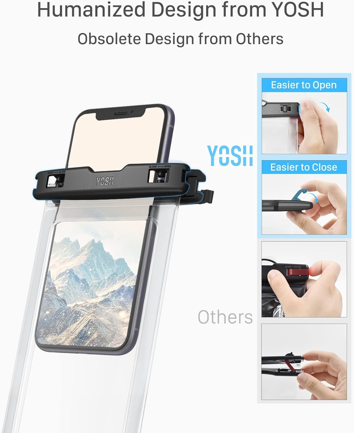 YOSH Waterproof Phone Pouch 2 Pack, 7 inch IPX8 Waterproof Phone Case for Swimming Travel Beach Trip Snorkelling Kayaking, Underwater iPhone Case for iPhone 17 16 15 14 Pro Max, Samsung S25 S24 Ultra