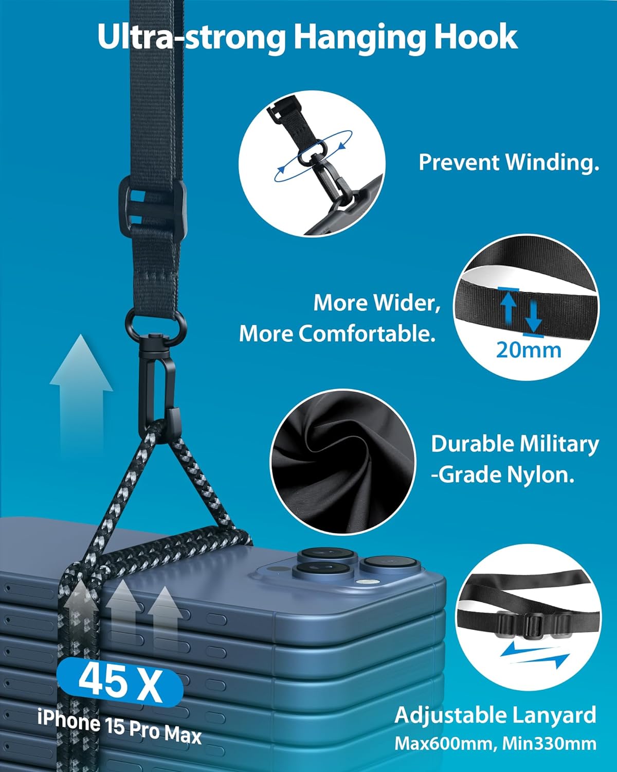 YOSH Waterproof Phone Pouch with Adjustable Lanyard, 2-Pack IPX8 Underwater Waterproof Phone Case for Swimming for iPhone 17 16 15 14 13 12 Pro Max, Samsung S25 S24 S23 S22 Ultra A15 Xiaomi-up to 7.0"