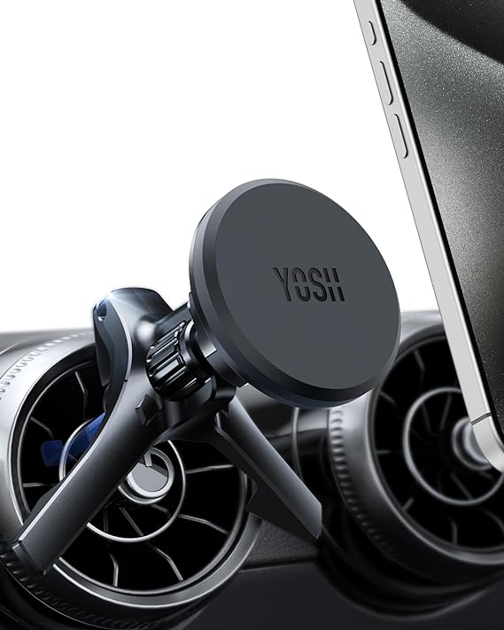 YOSH Magnetic Phone Car Mount, 2024 Car Phone Holder Air Vent, Mobile Phone Holder for Car Vent, Upgraded Strongest Magnets Compatible with iPhone Samsung Mercedes BMW Audi Ford Mini Cooper