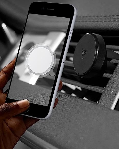 YOSH Metallplatten, Ersatzhalterung, Metallplatten-Kits mit Klebstoff für magnetische Auto-Telefonhalterung, Magnethalterung, kompatible Halterung und andere magnetische Halterung, 4er-Pack, rund, silber.