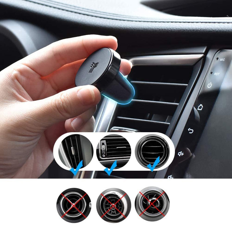 YOSH Magnetic Air Vent Car Phone Holder, Strong Magnets Mobile Phone Mount for Car, One Hand Operation Car Phone Mount Cradle for iPhone 15 14 13 12 11 Pro Max Samsung S23 S22 S21 Pixel