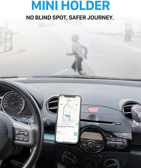 YOSH Mini Magnetic Phone Car Mount, Hands Free Magnet Dashboard Phone Holder, Wall Phone Holder for Car, Easy-to-use Phone Cradle for iPhone 16 15 14 13 12 Pro Max Samsung Huawei etc. 2-Pack