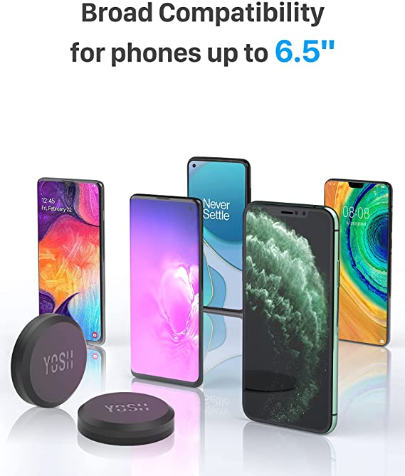 YOSH Mini Magnetic Phone Car Mount, Hands Free Magnet Dashboard Phone Holder, Wall Phone Holder for Car, Easy-to-use Phone Cradle for iPhone 16 15 14 13 12 Pro Max Samsung Huawei etc. 2-Pack