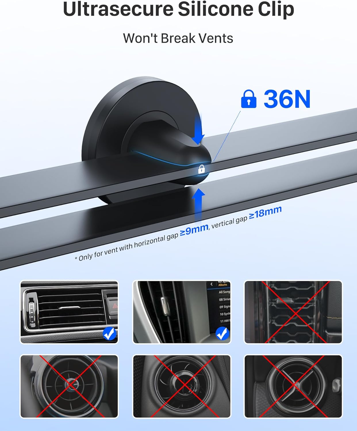 YOSH Auto-Telefonhalter, magnetische Telefon-Autohalterung für Lüftungsschlitze, verbesserte stärkste Magnete und superstabil, Telefonhalter für Autolüftung, kompatibel mit iPhone, Samsung, Huawei, Xiaomi, wird mit Metallplatten geliefert 