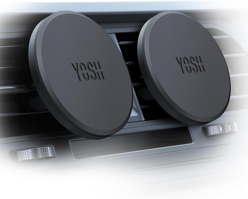 YOSH 2024 MagSafe Car Mount Air Vent, 2-Pack Magnetic Car Phone Holder with Extra Metal Rings, Super Stable Magnet Phone Holder for Car with iPhone 15/14/13/12 Samsung Huawei