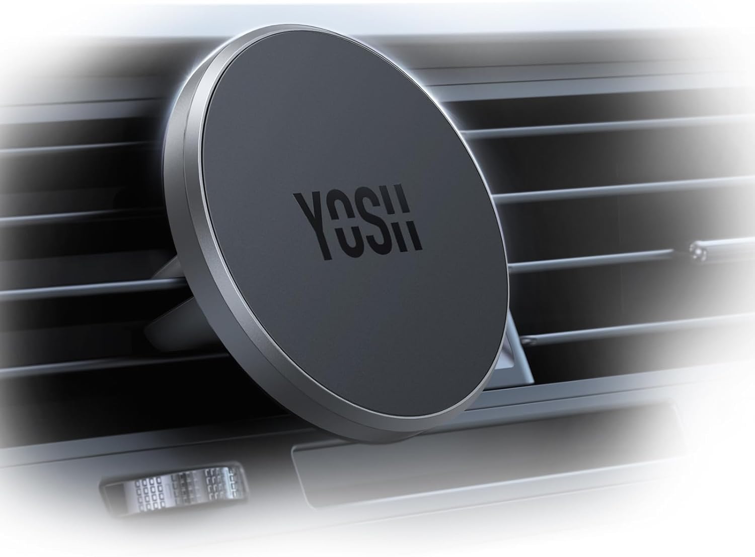 YOSH MagSafe Car Mount Air Vent, 1S Install & Full-Rubber Protection Magnetic Phone Holder, N52 Magnet Mobile Car Phone Holder for iPhone 12-16 Series & MagSafe Cases, No Extra Metal Plates Required