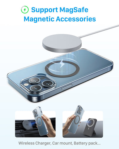 YOSH Magnetische Autohalterung für Handys mit Lüftungsschlitzen und MagSafe-unterstützter Platte, stört nicht das kabellose Laden, Mag-Safe-Autohalterung, magnetische Auto-Telefonhalterung für iPhone 15 14 13 12 Samsung Huawei