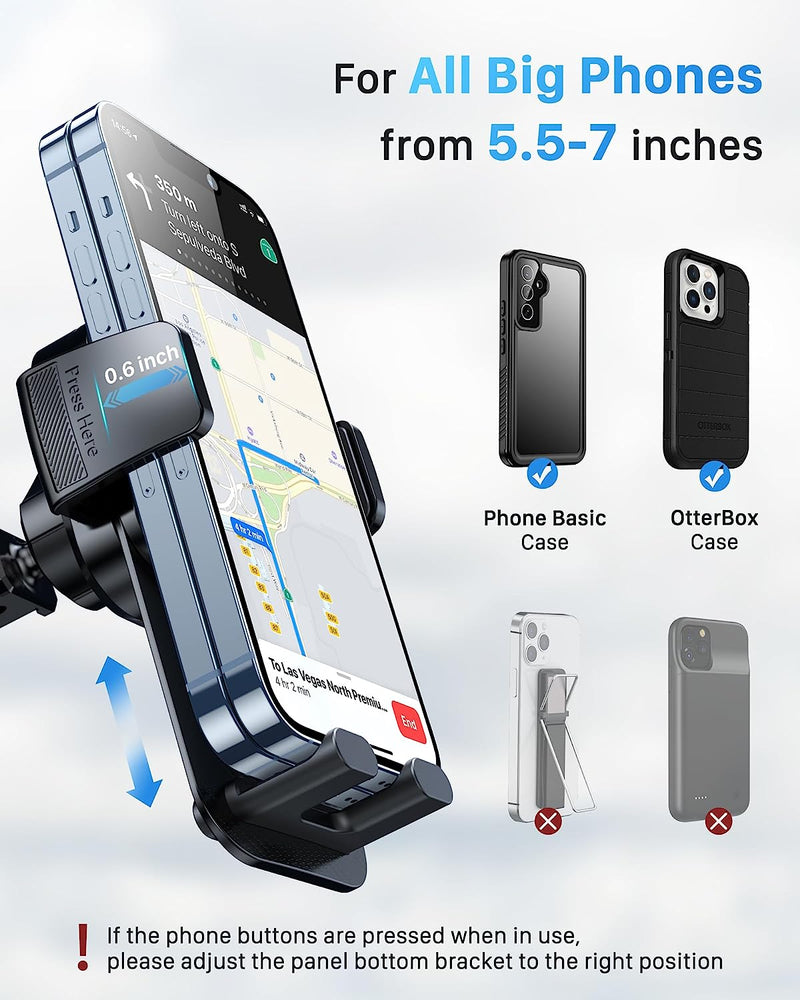 YOSH Car Phone Holder, Phone Mount for Car Dashboard with 66 LBS Super Suction, Mobile Phone Windscreen Holder, Car Phone Mount for iPhone 14 13 12 Pro Max Samsung S23 Ultra Huawei Otter-Box Cases
