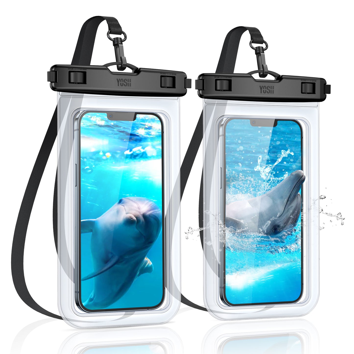 YOSH Waterproof Phone Pouch 2 Pack, 7 inch IPX8 Waterproof Phone Case for Swimming Travel Beach Trip Snorkelling Kayaking, Underwater iPhone Case for YOSH Waterproof Phone Pouch 2 Pack, 7 inch IPX8 Waterproof Phone Case for Swimming Travel Beach Trip Snorkelling Kayaking, Underwater iPhone Case for