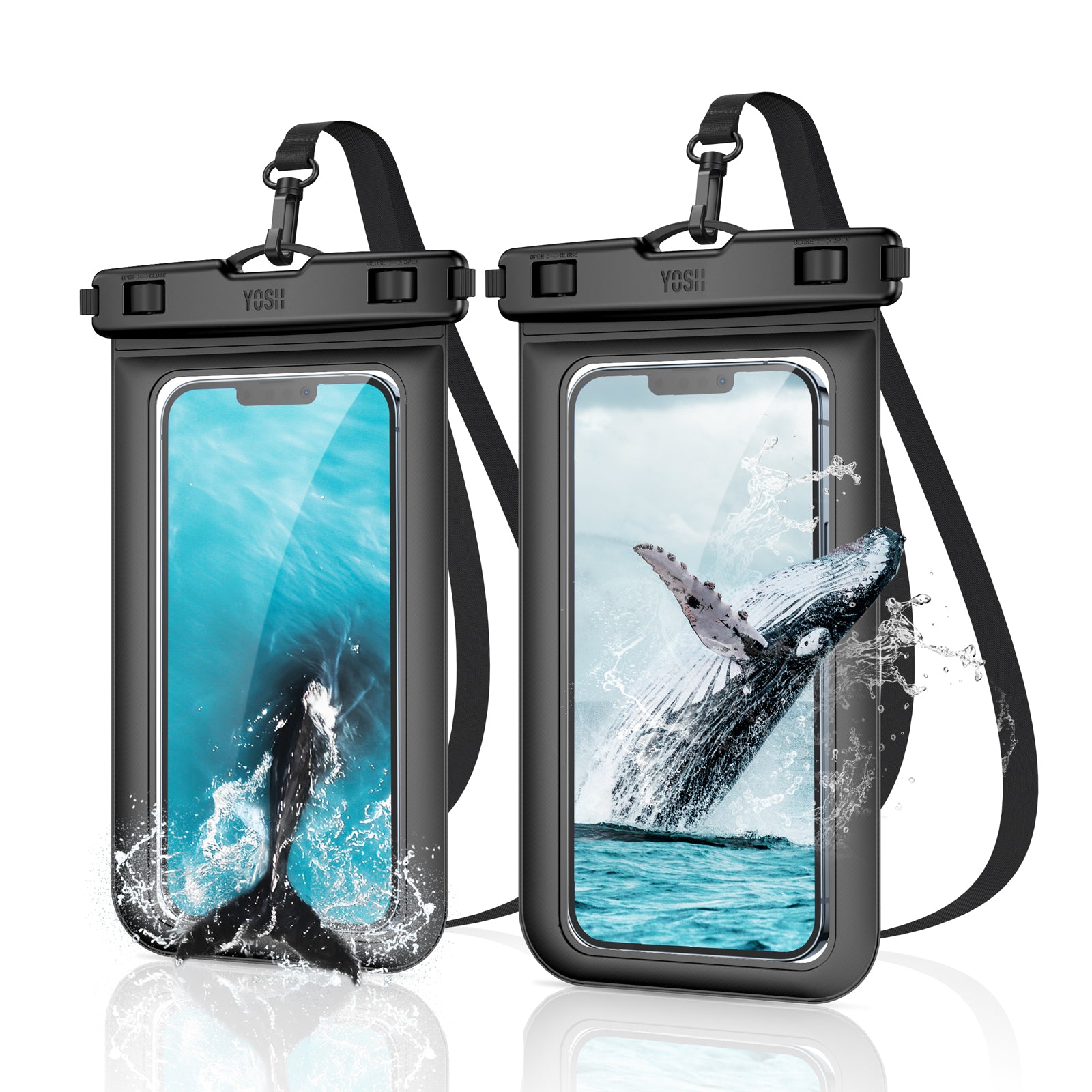 YOSH IPX8 Waterproof Phone Pouch with Lanyard, Waterproof Phone Case for Swimming Dry Bag Underwater for Snorkeling Boating Fishing for iPhone 17 16 15 14 Pro X Samsung S26 S25 S24 up to 6.8