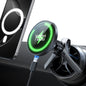 YOSH Mag-Safe Support de chargeur de voiture rond pour grille d'aération Mercedes Benz Audi BMW Mini Cooper, support de téléphone magnétique de charge rapide 15 W, parfait pour iPhone 16/15/14/13/12 Series et étui Mag-Safe 