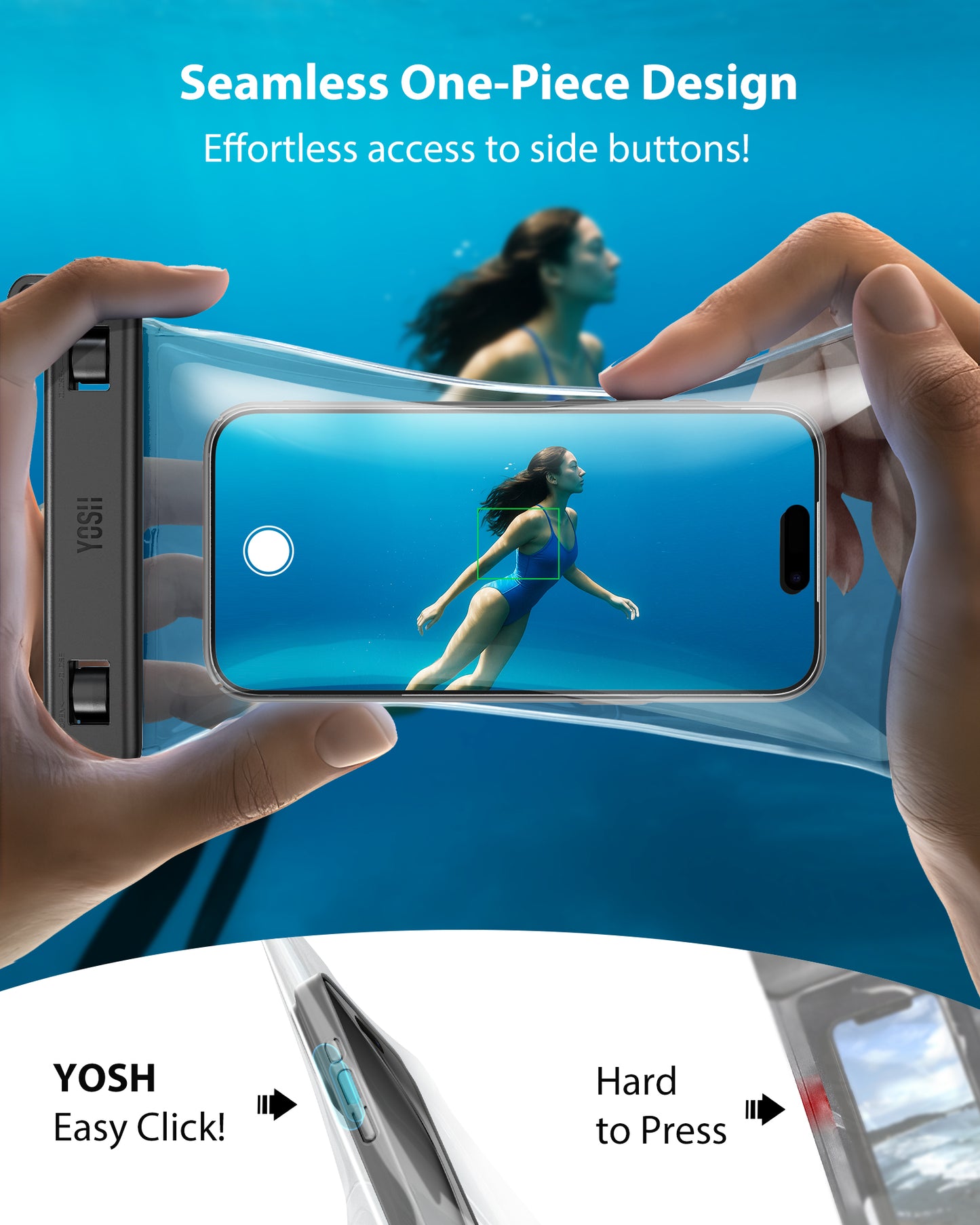 YOSH 7.5 inch Large Capacity Waterproof Phone Pouch Floating [3D Seamless Body], IPX8 TPU Waterproof Phone Case for Swimming Kayaking Surfing for iPhone 17 16 15 14 Pro Max Samsung S25 S24 S23 Ultra
