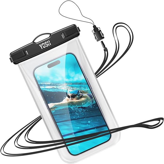 YOSH Waterproof Phone Pouch [Borderless Design], IPX8 Waterproof Phone Case for Swimming, Underwater Phone Case for iPhone 16 15 14 Plus 13 Pro Max 12 11, Samsung S24 S23 S22, Xiaomi 14 Pro up to 7.2