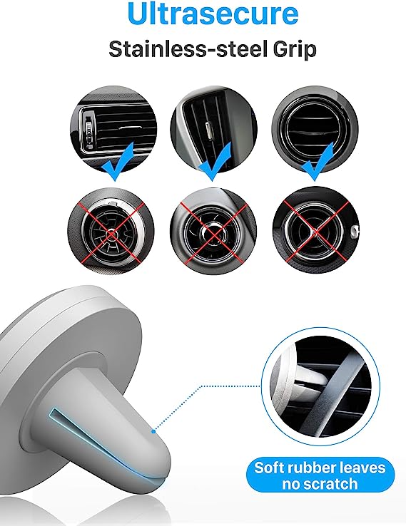 YOSH Car Phone Mount Holder Magnetic Air Vent in car Mobile Phone Cradle Magnet for iPhone 11 Pro Max XR XS Max X 8 7 6s Plus Samsung S20 S10+ A70 S10 Huawei P30 P20 Pro Xperia Xiaomi Oneplus etc.