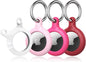 Lot de 4 porte-clés Airtag YOSH [conception de verrouillage par rotation], étui Airtag en TPU et PC rigide, porte-clés à ressort en métal de 30 mm pour clés de voiture, sacs, accessoires pour Apple AirTag, blanc, rose clair, rose foncé et rouge 