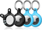 YOSH Airtag Holder, Airtag Keyring [Twist Lock Design] 4 Pack, TPU & Hard PC Airtag Case, 30mm Metal Spring Keychain, Accessories for Apple AirTag, Black & Blue