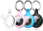 Lot de 4 porte-clés Airtag YOSH [conception à verrouillage par rotation], étui Airtag en TPU et PC rigide, porte-clés à ressort en métal de 30 mm pour clés de voiture, sacs, accessoires pour Apple AirTag, blanc, bleu, rose et noir 