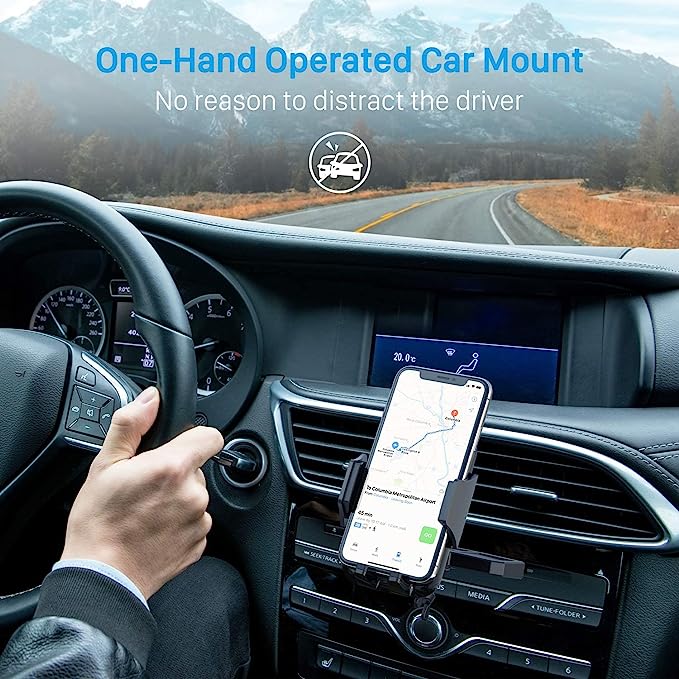 YOSH CD Phone Holder for Car, CD Slot Phone Holder Mount with Adjustable Clamp, 360° Rotation Phone Holder for iPhone 14 13 12 11 pro max X XR 8 7 Plus Samsung S21 S20 Huawei P30 P20 Xiaomi etc.