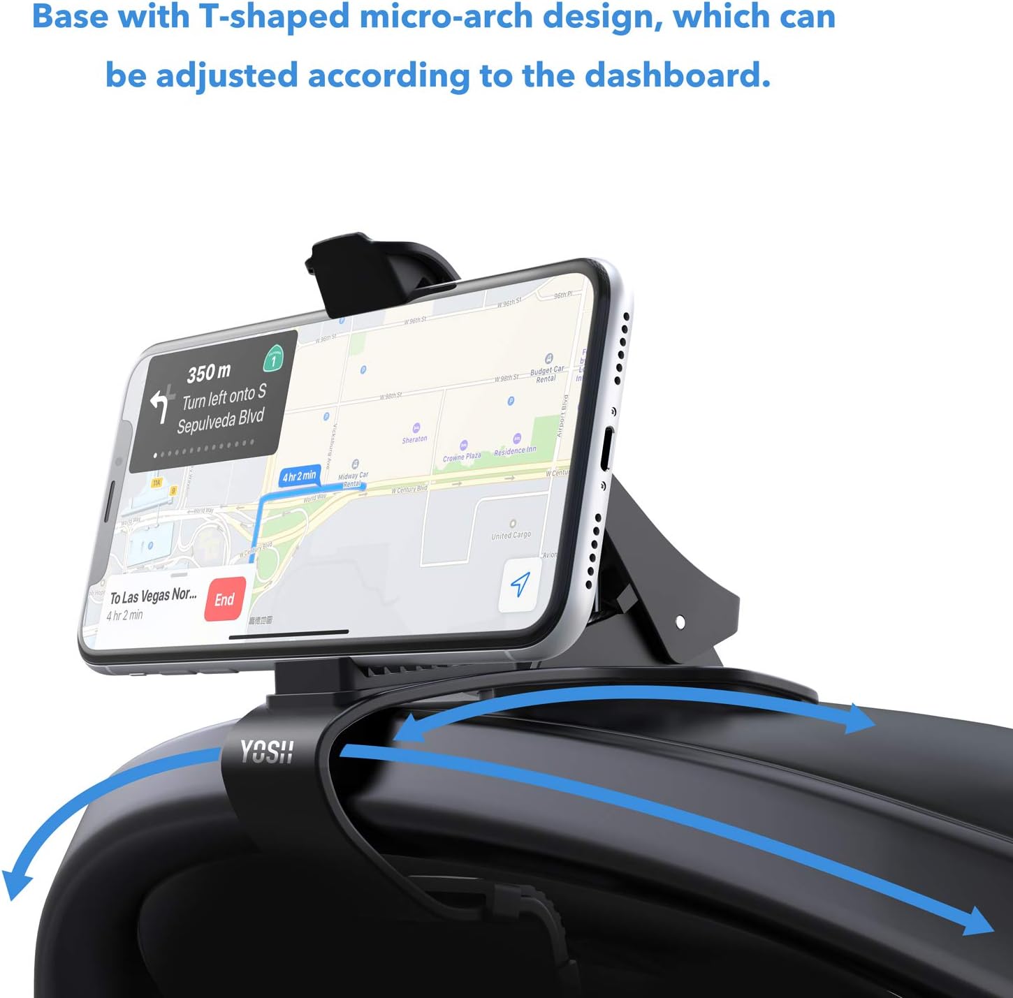 YOSH Autotelefonhalterung, Handyhalter für das Armaturenbrett im Auto, Autohalterung mit 360-Grad-Drehung für iPhone 11 Pro XS Max XR X 8 7 6s Plus One Plus 8 Pro Samsung Note10 9 S10 S9 S8 Huawei P30 P20 PRO usw. 