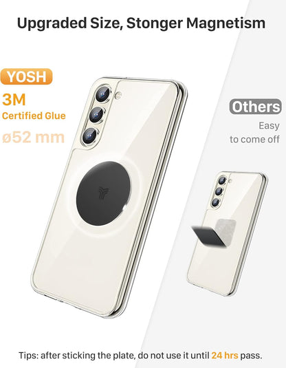 YOSH 2023 Magnetische Autotelefonhalterung, Belüftung Verbesserte magnetische Handyhalterung mit doppeltem Verriegelungsclip für iPhone Samsung Huawei 