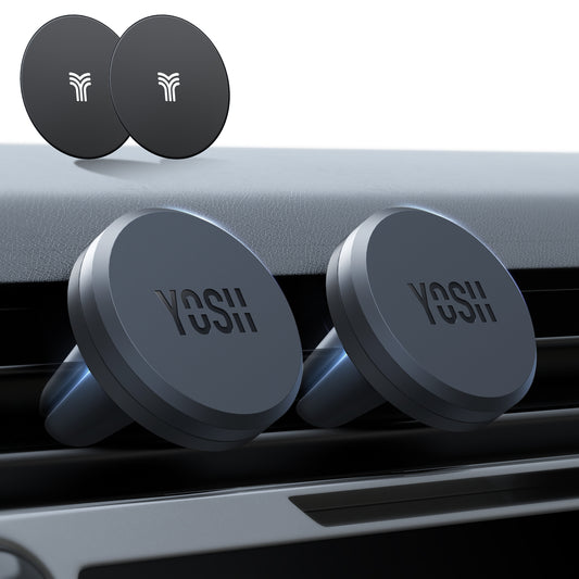 YOSH Magnetische Telefon-Autohalterung, 2023 Verbesserte Autotelefonhalterung Magnetische Lüftungsöffnung im Auto, Handyhalterung Magnet für iPhone 15 14 13 12 11 Pro Max X Samsung S23 S22 Huawei P50 P40 usw. 2er-Pack