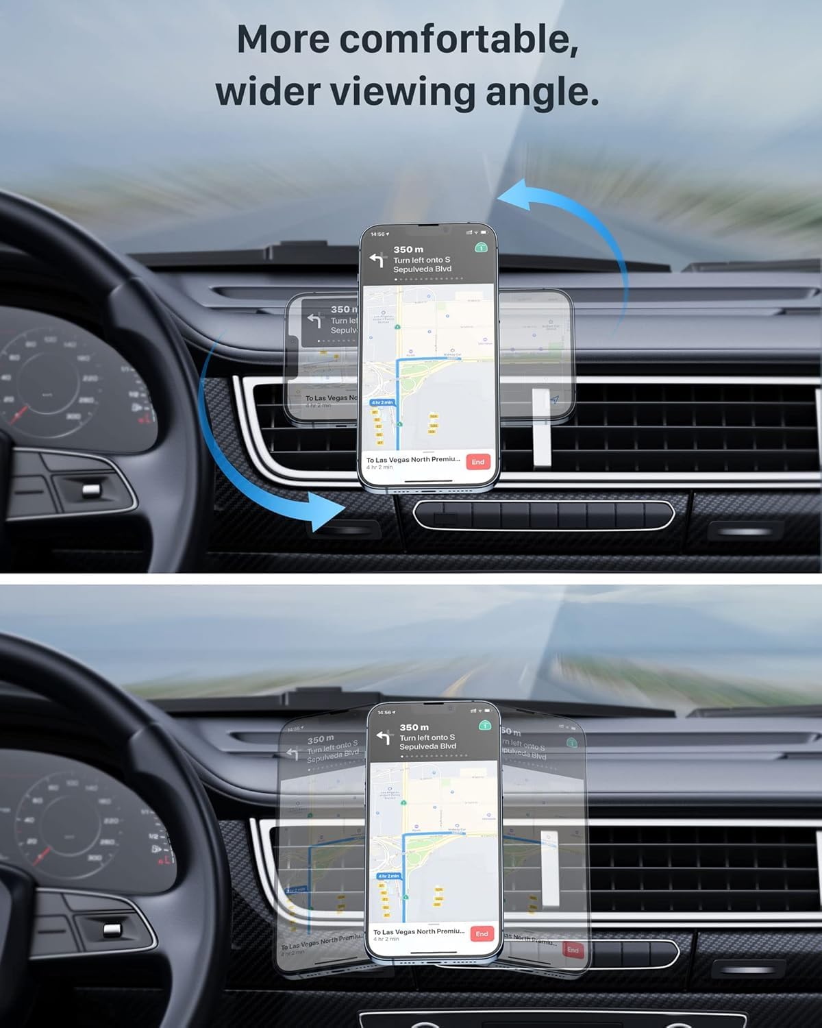 YOSH MagSafe Car Mount Air Vent, Car Phone Holder Magnetic Phone Car Mount Magnet Phone Holder for Cars, for iPhone 16/15/14/13/12 Series& MagSafe Case with Double Lock Clip without Metal Plates