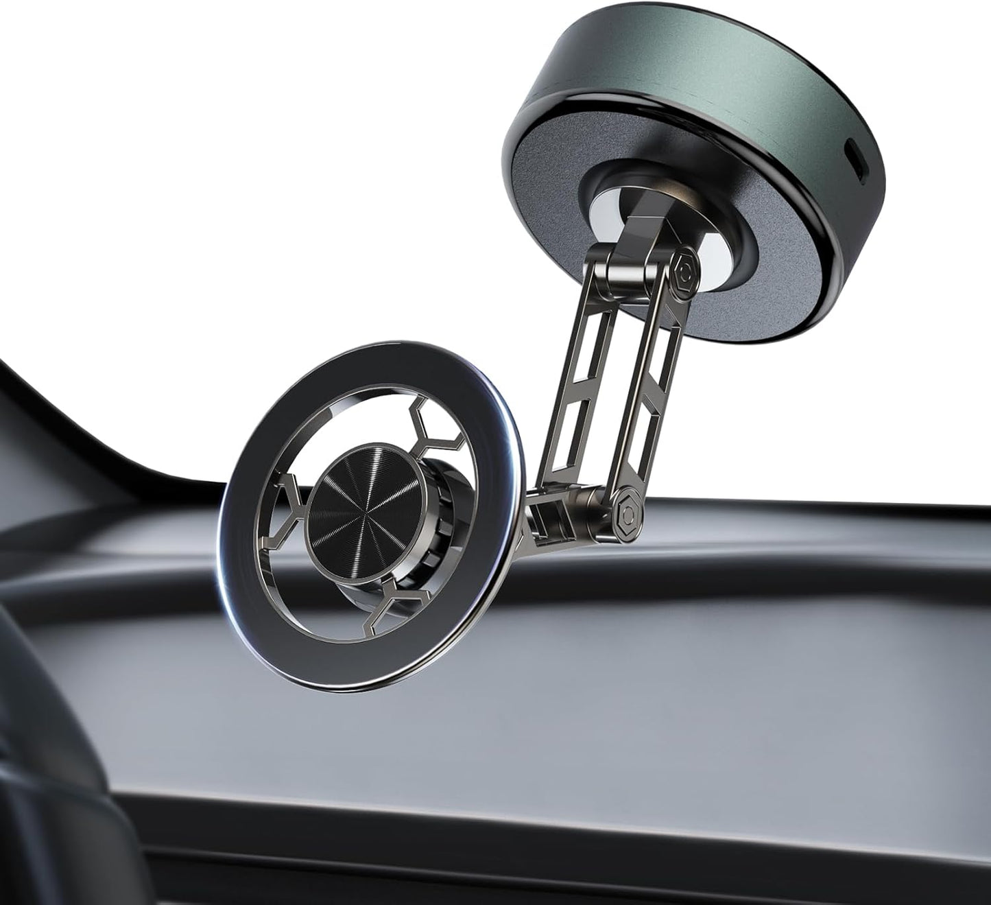 YOSH Electric Auto Vacuum Magnetic Phone Holder, [Flexible Three-axis] Magnetic Car Phone Holder for Magsafe & All Phones with Metal Plate, Multifunctional Phone Holder for Cars, Office, Kitchen, Gym