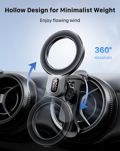 YOSH Mercedes Phone Holder, for Magsafe Car Mount for Mercedes Benz A/C Class A180/200, C180/200/260/300, GLB/GLC, Audi A1, Magnetic Holder Spring Clip for Round Air Vent, for iPhone and All Phones