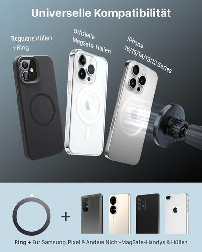 YOSH Mag-Safe Kfz-Ladegeräthalterung für die Lüftung, kabellose magnetische Schnellladehalterung für das iPhone-Autoladegerät, magnetische Telefonhalterung mit 36-W-Autoladeadapter für die iPhone-Serie 15/14/13/12 