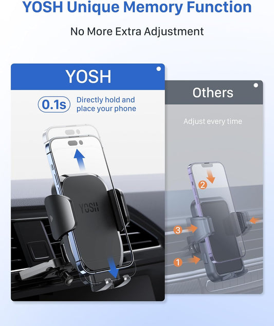 YOSH CD Phone Holder for Car, New Intelligent Memory Car Mount CD Slot Phone Holder, Upgraded Materials Cradle 360° Adjustable Mount Cradle for iPhone Samsung etc