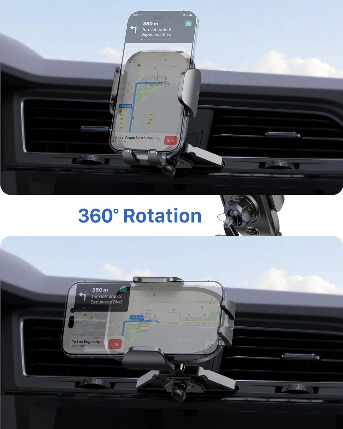 YOSH CD Phone Holder for Car, New Intelligent Memory Car Mount CD Slot Phone Holder, Upgraded Materials Cradle 360° Adjustable Mount Cradle for iPhone Samsung etc