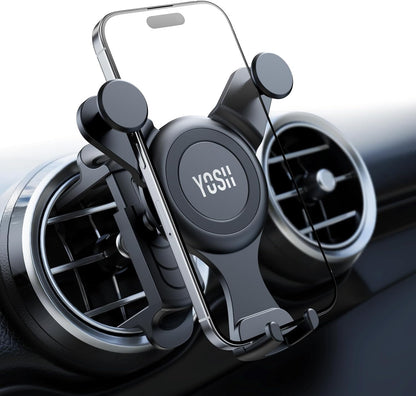 YOSH Mercedes Phone Holder for Mercedes Benz A/C Class A180/200 C180/200/260/300, GLB/GLC, Audi A1, Reinforced Car Phone Holder Spring Clip for Round Air Vent, Circular Vent Cradle for iPhone Samsung