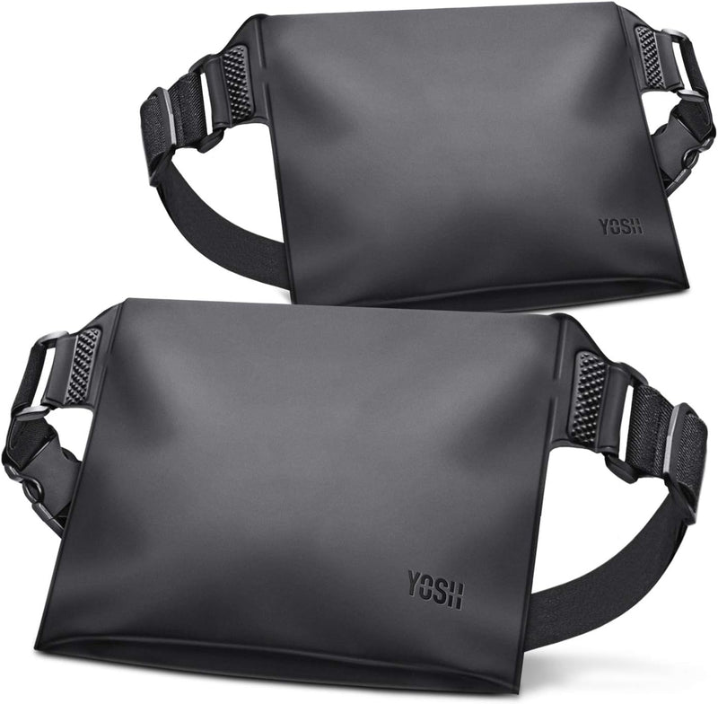 YOSH Waterproof Phone Pouch Bag with Adjustable Waistband 2 Pack, Waterproof Waist Bag Dry Bag for Kayaking, Beach, Boating, Fishing, Protect Phone, Passport, Credit Card, Camera, Cash, Document,etc