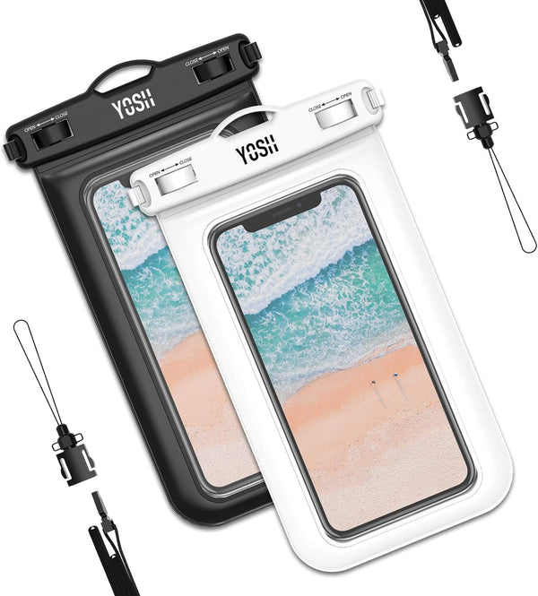 YOSH IPX8 Waterproof Phone Case, Underwater Phone Pouch Dry Bag for Swimming Raining Dustproof for iPhone 15 14 13 12 11 Pro XS XR X 8 7, Samsung S23 S22 Huawei P30 P20 -up to 6.8” 2-Pack