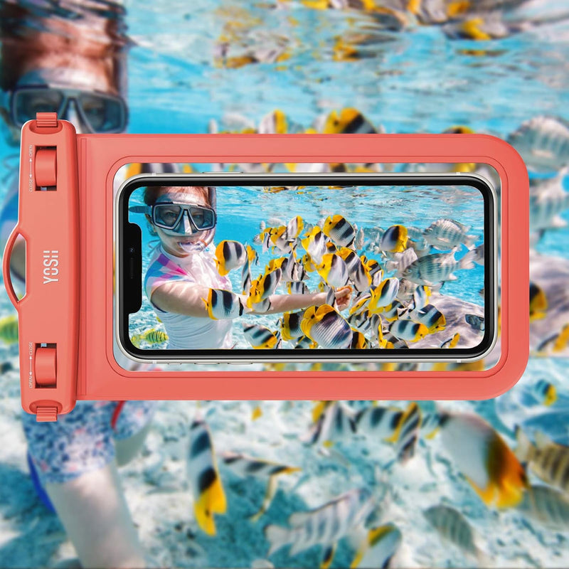 YOSH Waterproof Phone Case, Underwater Waterproof Phone Pouch for Swimming Beach Fishing Dustproof, Suitable for iPhone 12 11 pro XS Max XR X 8 7, SAMSUNG S20 S10 S9 A50, LG, HUAWEI & More [6.8 Inch]