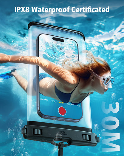 YOSH Waterproof Phone Pouch [Side Button Friendly], IPX8 Waterproof Phone Case for Swimming, Underwater Case Travel Essential for iPhone 17 16 15 14 Pro Max Galaxy S26 S25 S24 S23 Ultra up to 7.2"
