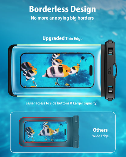 YOSH Waterproof Phone Pouch [Side Button Friendly], IPX8 Waterproof Phone Case for Swimming, Underwater Case Travel Essential for iPhone 17 16 15 14 Pro Max Galaxy S26 S25 S24 S23 Ultra up to 7.2"
